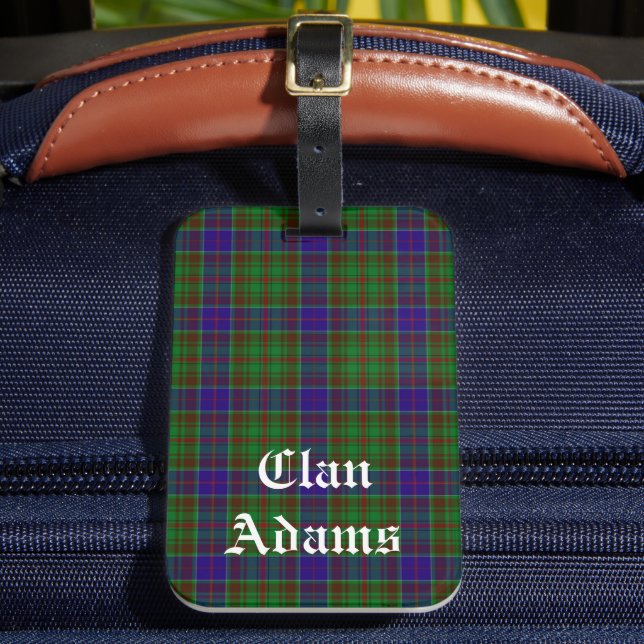 Scottish Clan Adams Tartan  Plaid  Luggage Tag (Front Insitu 2)