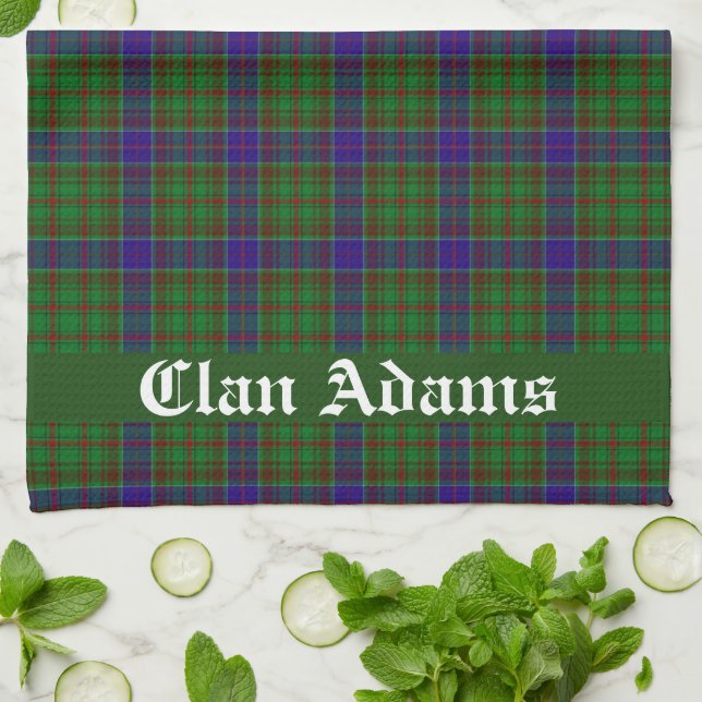Scottish Clan Adams Tartan Plaid  Tea Towel (Folded)