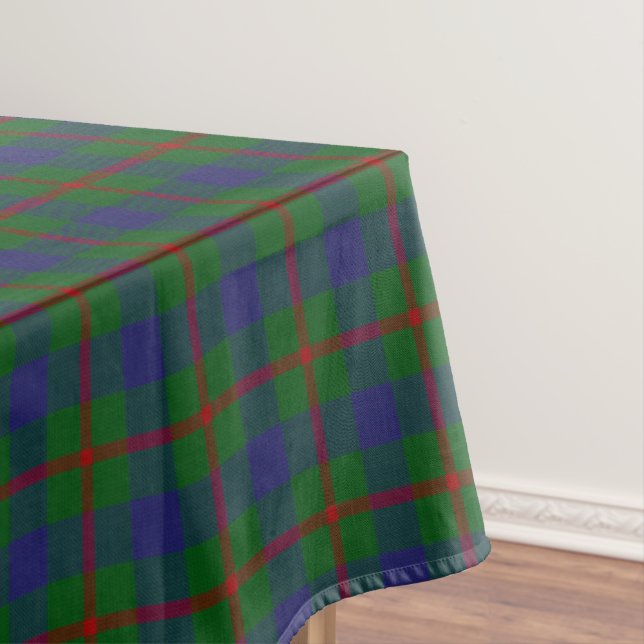 Scottish Clan Agnew Red Green Blue Tartan Tablecloth (In Situ)