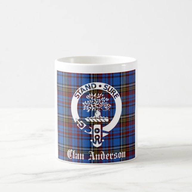 Scottish Clan Anderson Crest & Tartan Coffee Mug (Center)
