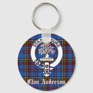 Scottish Clan Anderson Crest & Tartan Key Ring