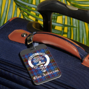 Scottish Clan Anderson Crest & Tartan Luggage Tag