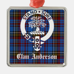 Scottish Clan Anderson Crest & Tartan Metal Tree Decoration