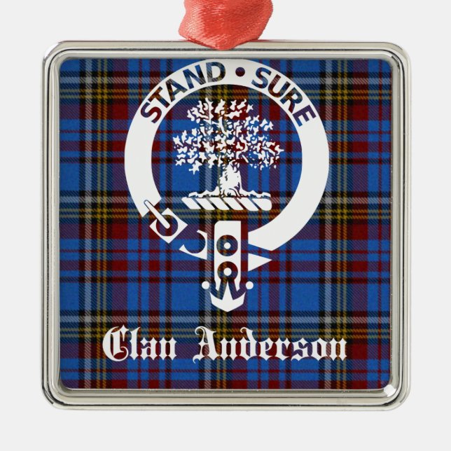 Scottish Clan Anderson Crest & Tartan Metal Tree Decoration (Front)