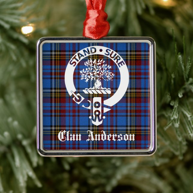 Scottish Clan Anderson Crest & Tartan Metal Tree Decoration (Tree)