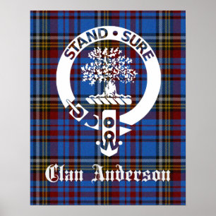 Scottish Clan Anderson Crest & Tartan Poster