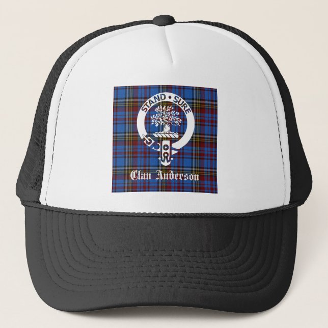 Scottish Clan Anderson Crest & Tartan Trucker Hat (Front)