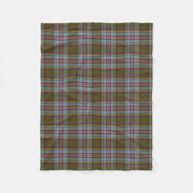 Scottish Clan Anderson Tartan Plaid Fleece Blanket (Front)