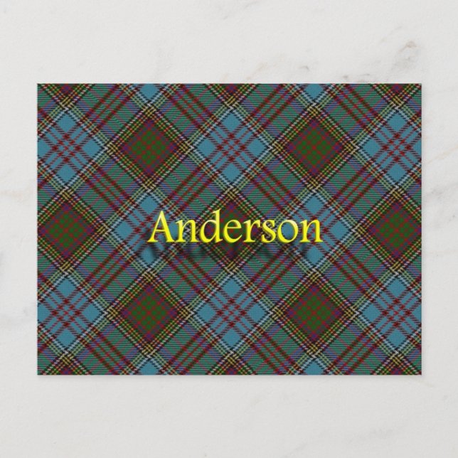 Scottish Clan Anderson Tartan Postcard (Front)
