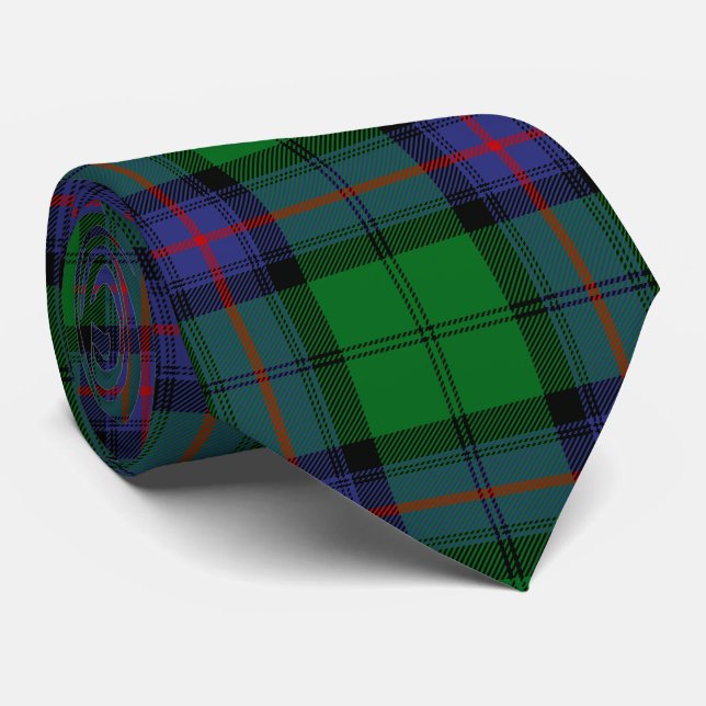 Scottish Clan Armstrong Tartan Plaid Tie (Rolled)