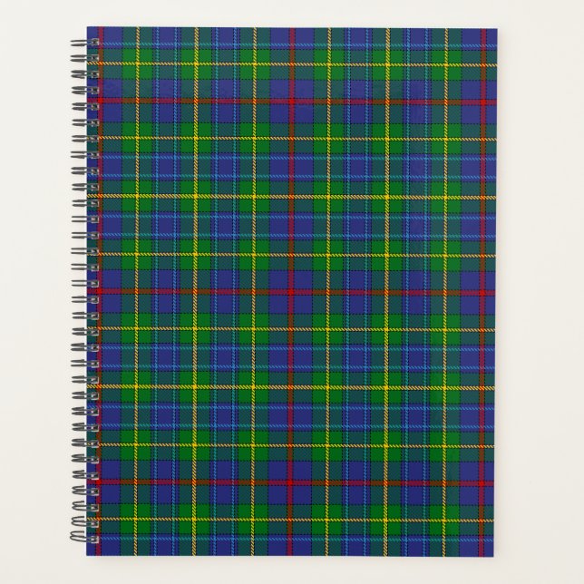 Scottish Clan Bailey Tartan Plaid Planner (Front)