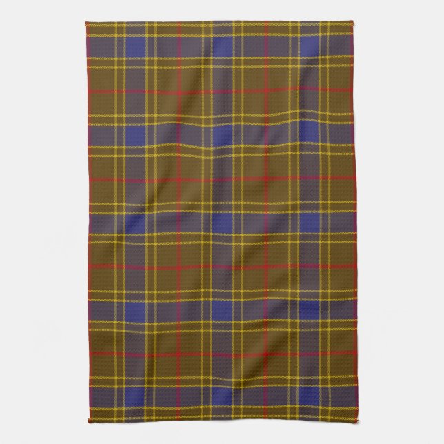 Scottish Clan Balfour Tartan Plaid Tea Towel (Vertical)