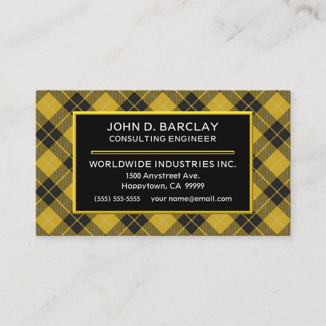 Scottish Clan Barclay Tartan Plaid Business Card (Front)