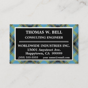 Scottish Clan Bell Tartan Plaid Business Card