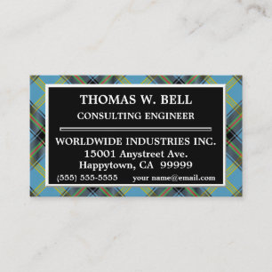 Scottish Clan Bell Tartan Plaid Business Card