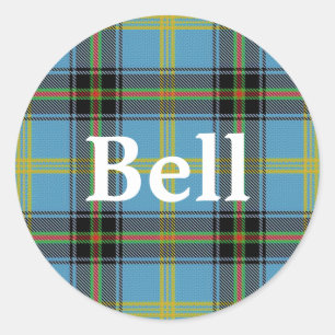 Scottish Clan Bell Tartan Plaid Classic Round Sticker