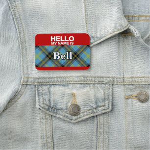 Scottish Clan Bell Tartan Plaid Name Tag
