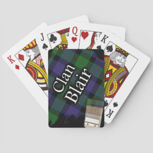 Scottish Clan Blair Tartan Paint Brush Playing Cards