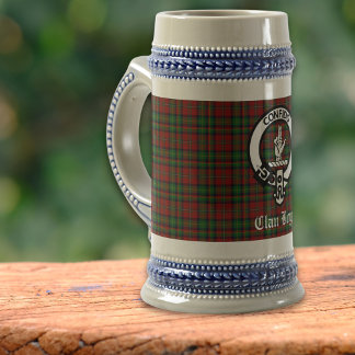 Scottish Clan Boyd Crest Badge & Tartan  Beer Stein