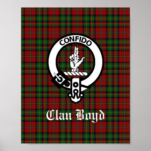 Scottish Clan Boyd Crest Badge & Tartan  Poster (Front)