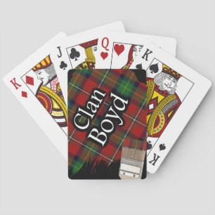 Scottish Clan Boyd Tartan Paint Brush Playing Cards