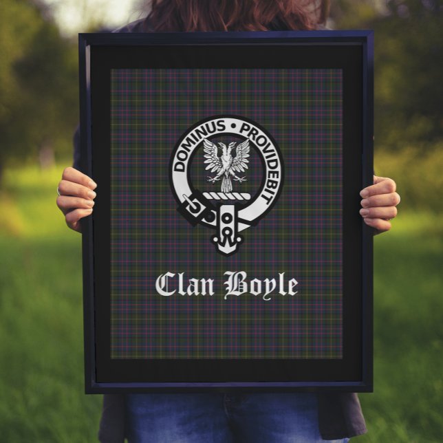 Scottish Clan Boyle Crest Badge & Tartan Poster (Creator Uploaded)