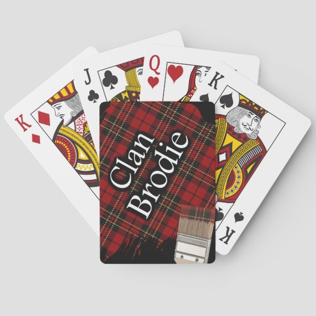 Scottish Clan Brodie Tartan Paint Brush Playing Cards (Back)