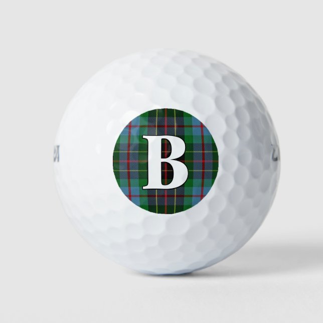 Scottish Clan Brodie Tartan Plaid Golf Balls (Front)