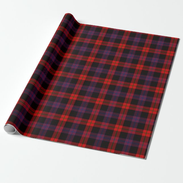Scottish Clan Brown Tartan Plaid Wrapping Paper (Unrolled)