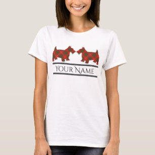 Scottish Clan Bruce Tartan Scottie Dogs T-Shirt