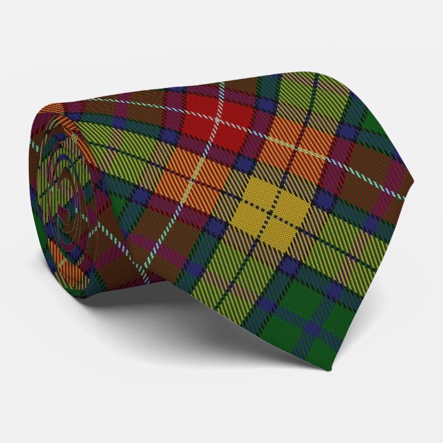 Scottish Clan Buchanan B Monogram Tartan Tie (Rolled)