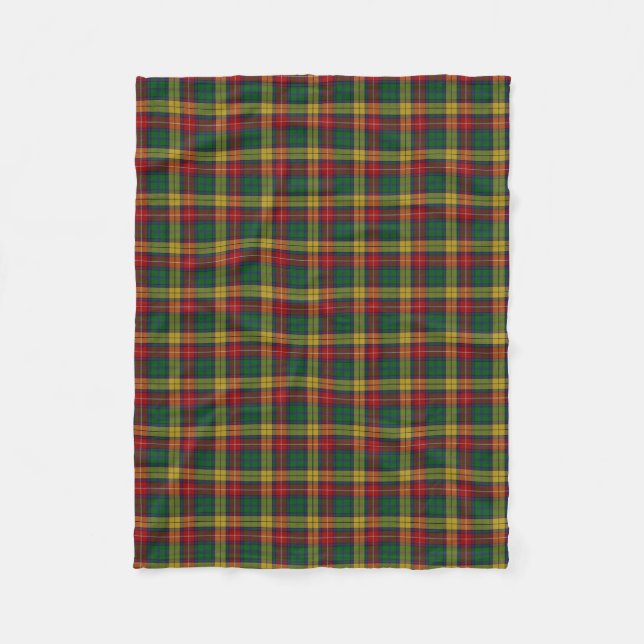 Scottish Clan Buchanan Classic Tartan Fleece Blanket (Front)