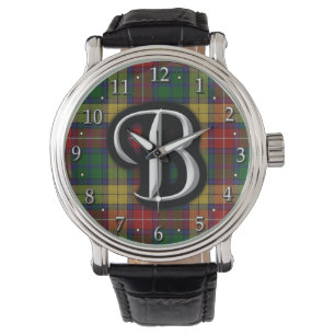 Scottish Clan Buchanan Monogram Tartan Watch