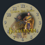 Scottish Clan Buchanan Tartan Large Clock<br><div class="desc">Celebrate the great Scottish Clan Buchanan with this awesome design.</div>