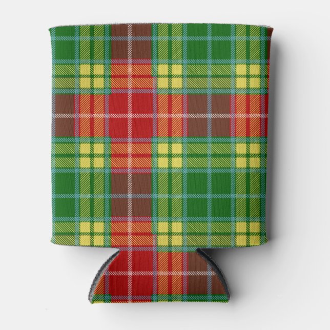 Scottish Clan Buchanan Tartan Plaid Can Cooler (Front)