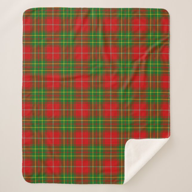 Scottish Clan Burnett Tartan Plaid Sherpa Blanket (Front)