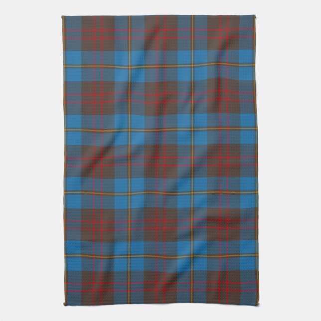 Scottish Clan Cameron Hunting Tartan Plaid Tea Towel (Vertical)