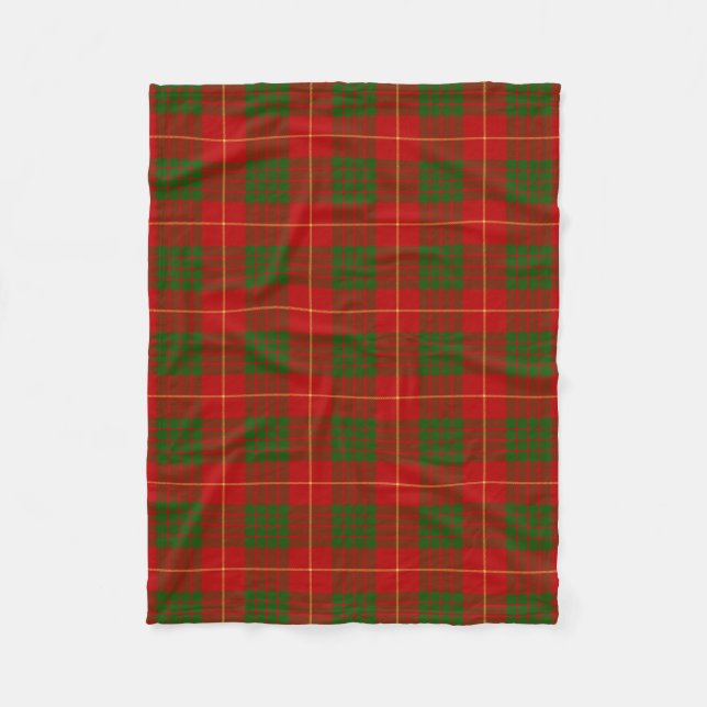 Scottish Clan Cameron Tartan Plaid Fleece Blanket (Front)