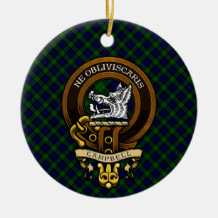 Scottish Clan Campbell Badge and Crest Ceramic Tree Decoration