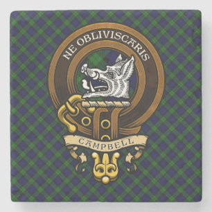 Scottish Clan Campbell Badge and Crest  Stone Coaster