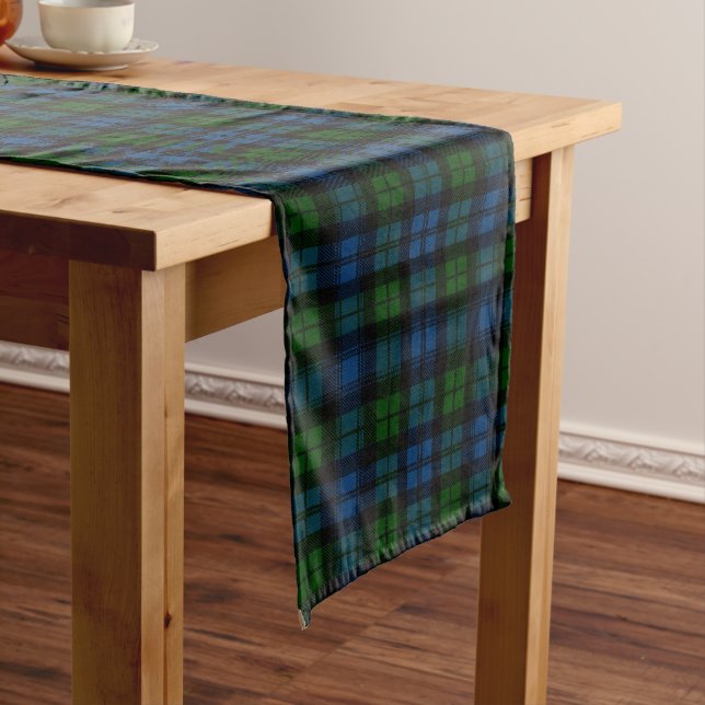 Scottish Clan Campbell Military Tartan Plaid Long Table Runner (In Situ)
