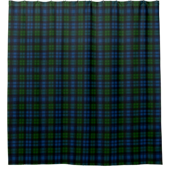 Scottish Clan Campbell Military Tartan Plaid Shower Curtain (Front)