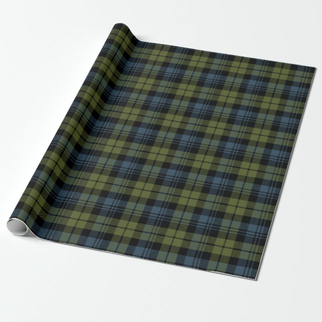 Scottish Clan Campbell Tartan Plaid Wrapping Paper (Unrolled)