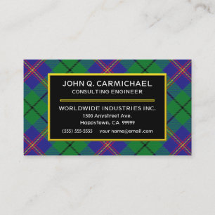 Scottish Clan Carmichael Tartan Plaid Business Card