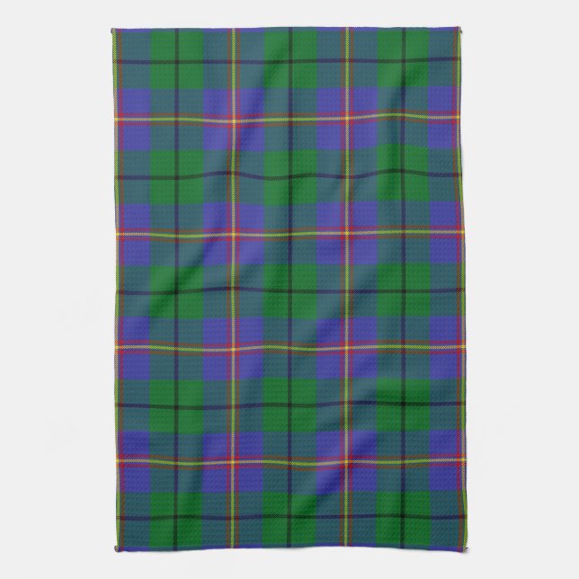 Scottish Clan Carmichael Tartan Plaid Tea Towel (Vertical)
