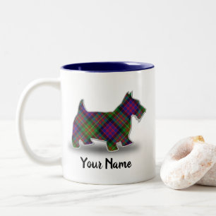 Scottish Clan Carnegie Tartan Scottish Terrier Two-Tone Coffee Mug