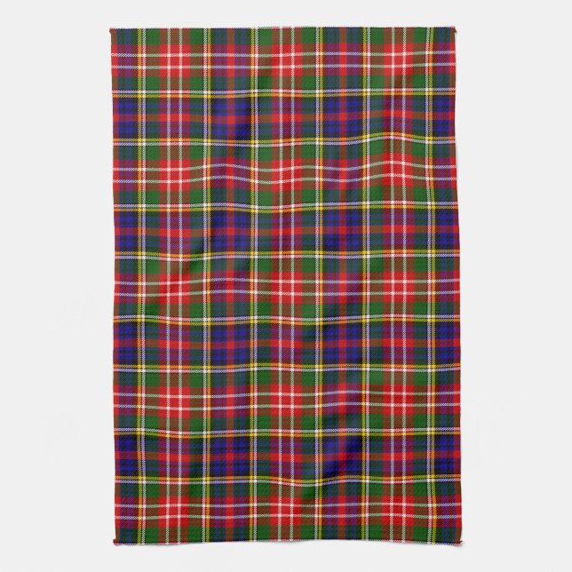 Scottish Clan Christie Tartan Plaid Tea Towel (Vertical)