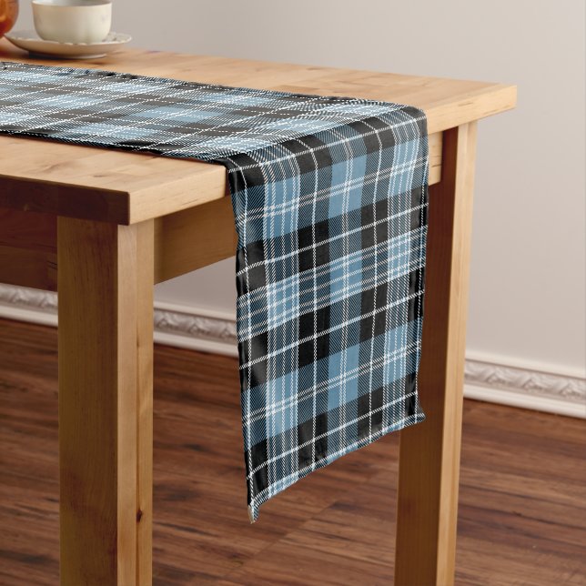 Scottish Clan Clark Tartan Plaid Long Table Runner (In Situ)