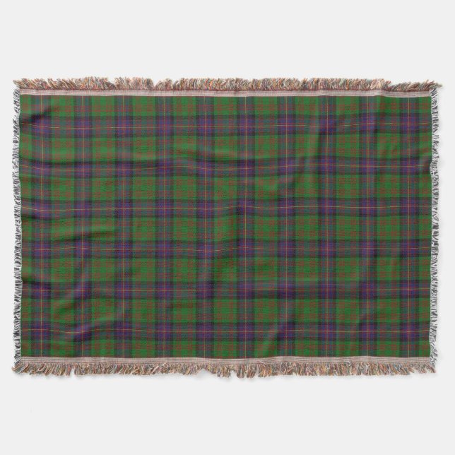 Scottish Clan Cochrane Cochran Tartan Throw Blanket (Front)