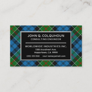 Scottish Clan Colquhoun Tartan Plaid Business Card